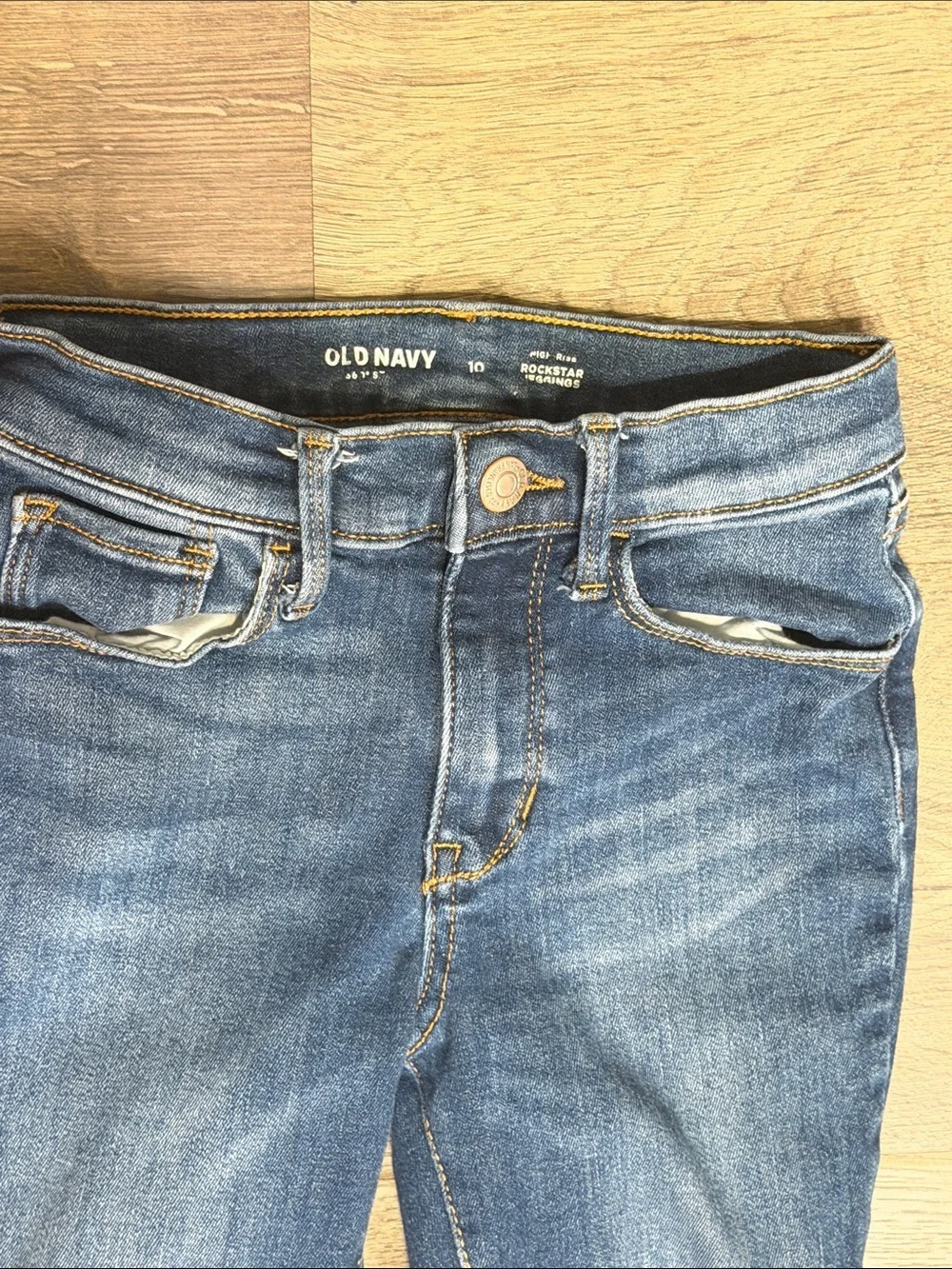 Old Navy Girls Blue Distressed Skinny Jeans